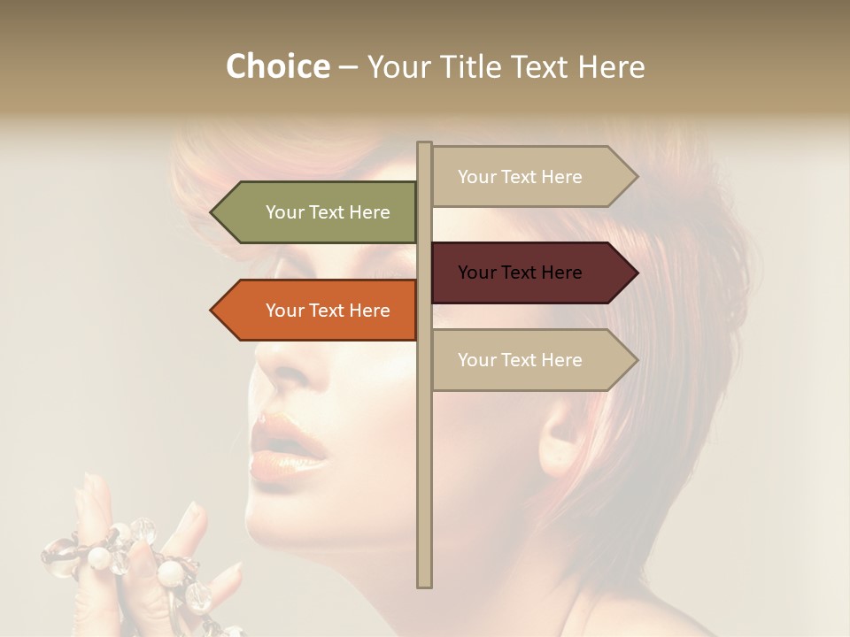 Cosmetics Girl Posing PowerPoint Template