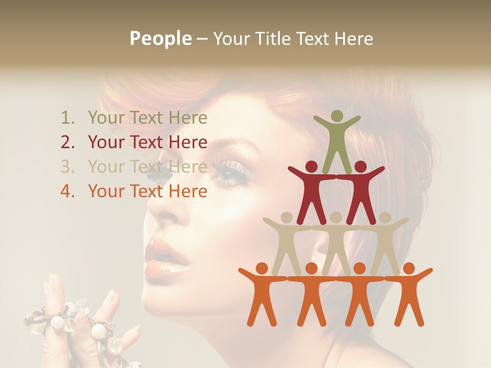 Cosmetics Girl Posing PowerPoint Template