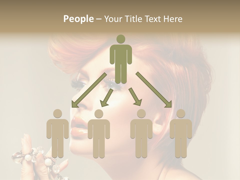 Cosmetics Girl Posing PowerPoint Template