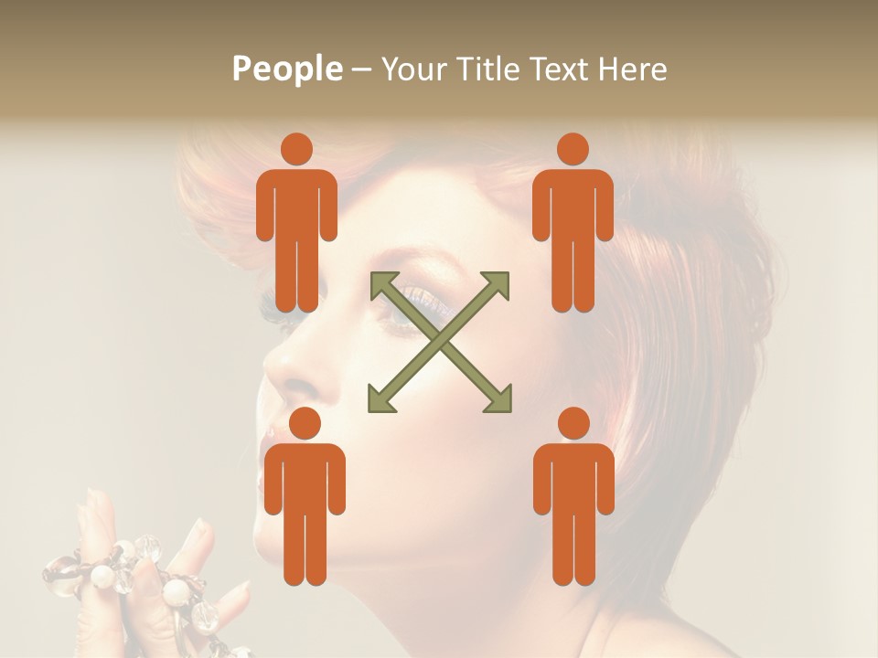 Cosmetics Girl Posing PowerPoint Template