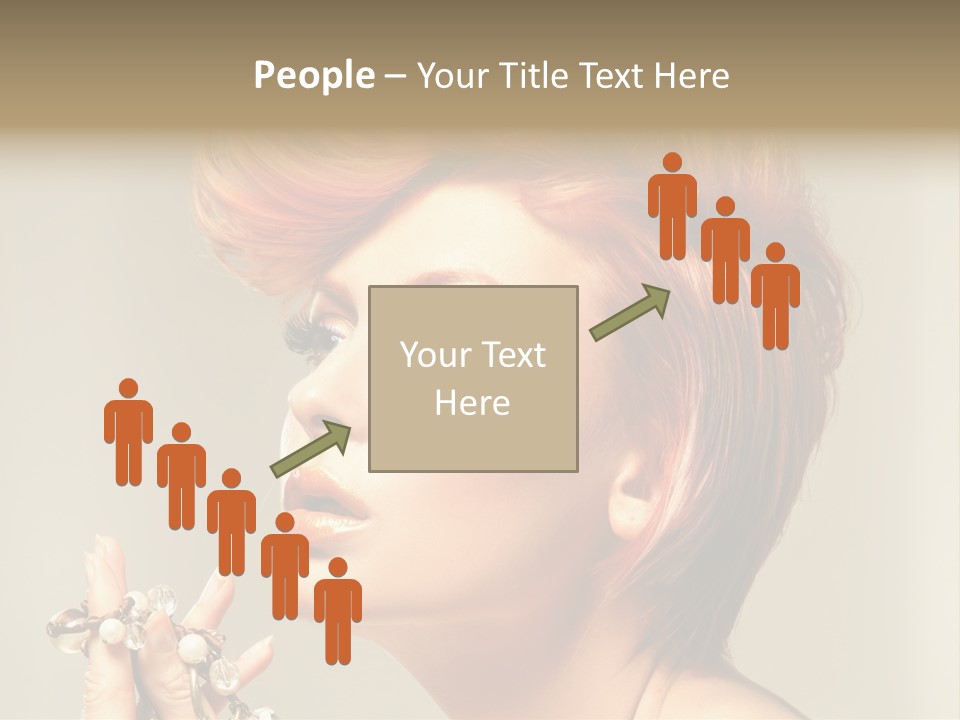 Cosmetics Girl Posing PowerPoint Template