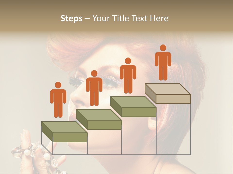 Cosmetics Girl Posing PowerPoint Template