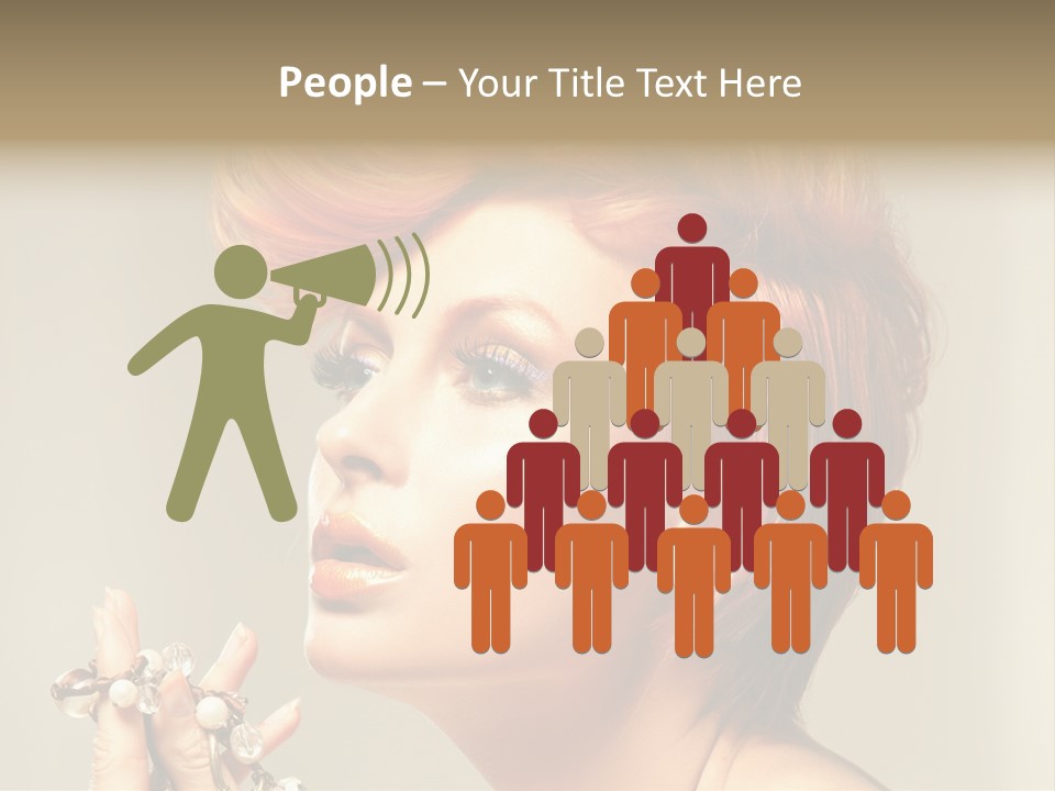 Cosmetics Girl Posing PowerPoint Template