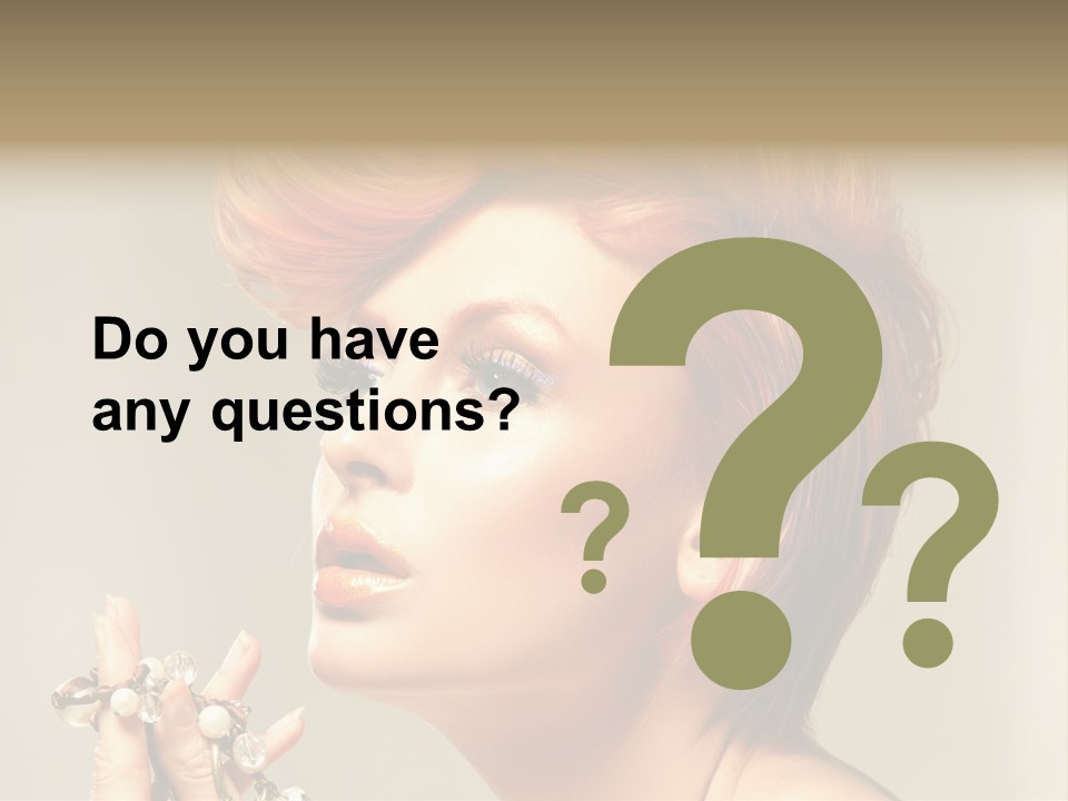 Cosmetics Girl Posing PowerPoint Template