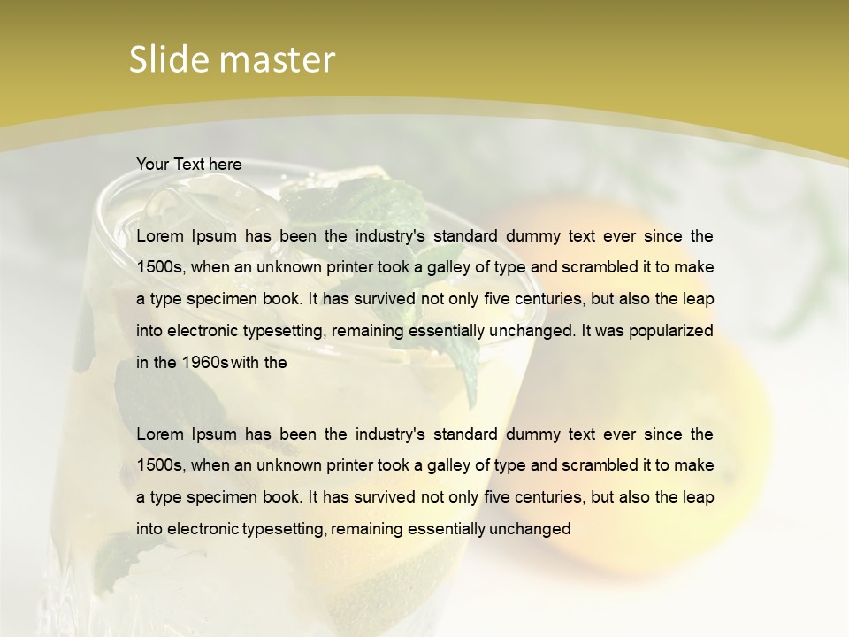 A Glass Of Lemonade Next To Lemons On A Table PowerPoint Template