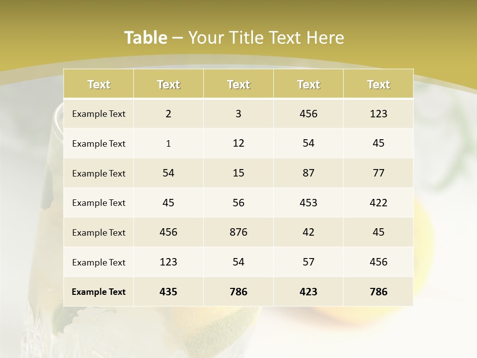 A Glass Of Lemonade Next To Lemons On A Table PowerPoint Template