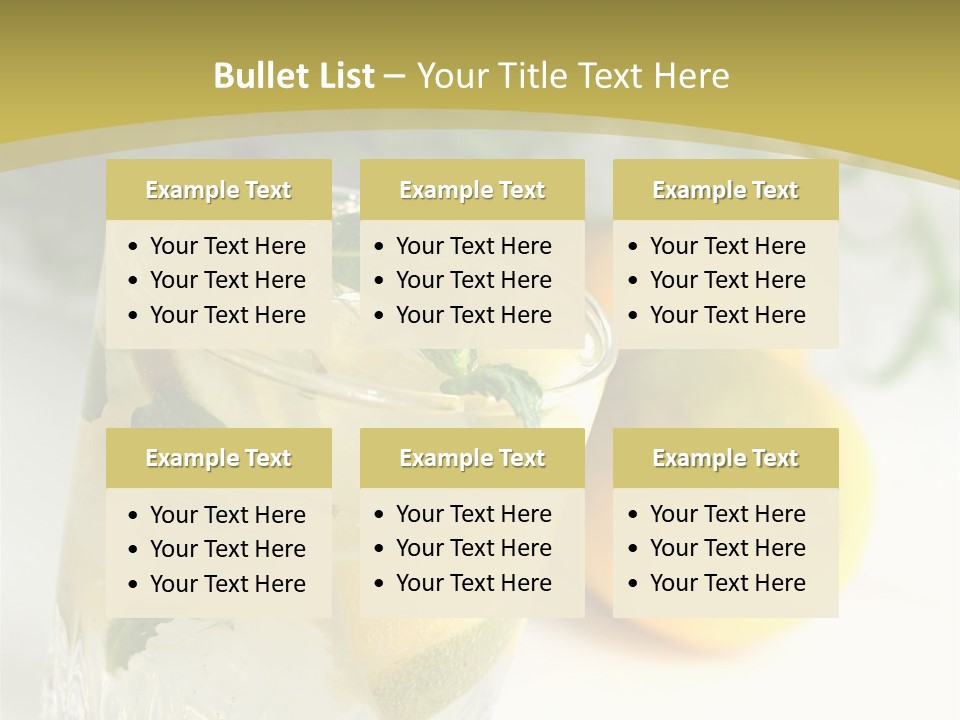A Glass Of Lemonade Next To Lemons On A Table PowerPoint Template