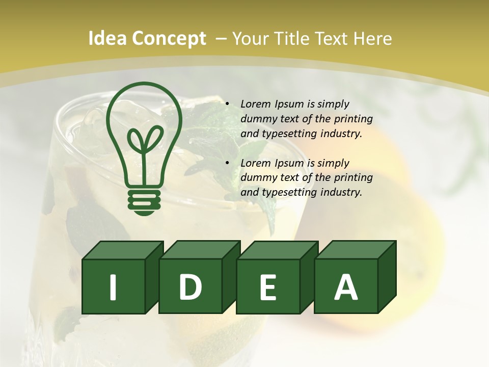 A Glass Of Lemonade Next To Lemons On A Table PowerPoint Template