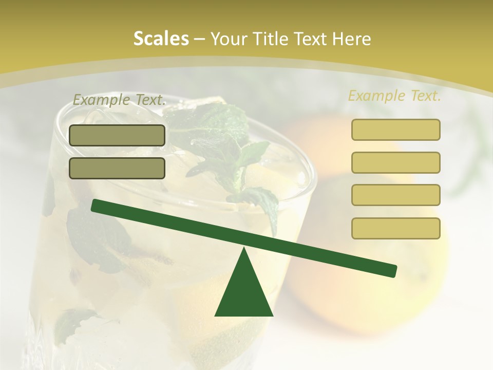 A Glass Of Lemonade Next To Lemons On A Table PowerPoint Template