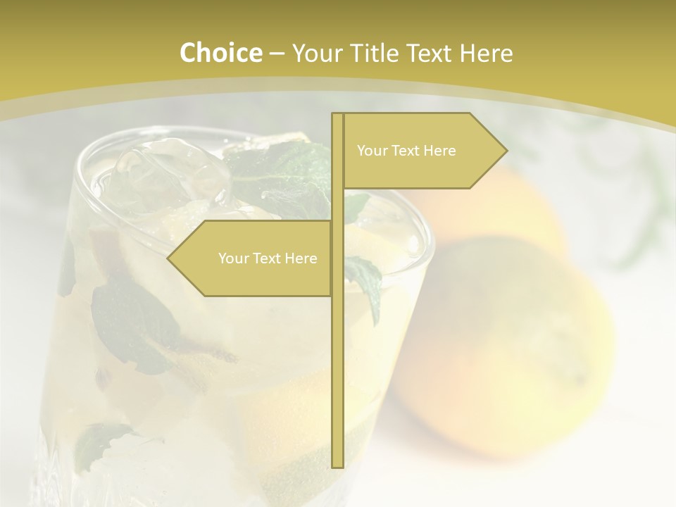 A Glass Of Lemonade Next To Lemons On A Table PowerPoint Template