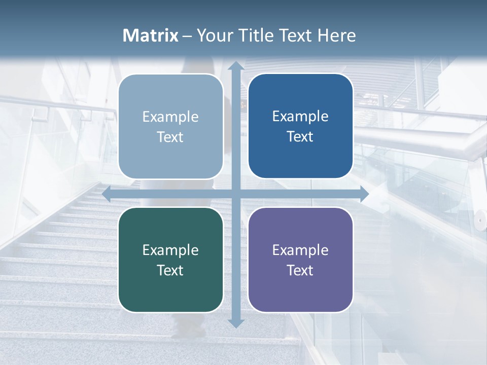 A Man Walking Down A Flight Of Stairs In A Building PowerPoint Template