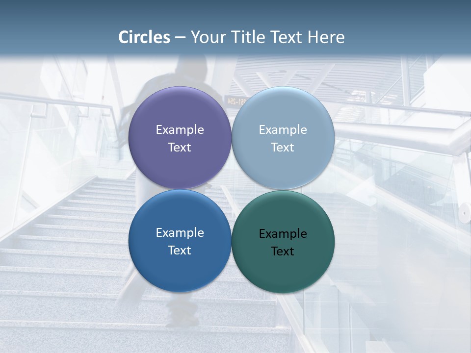 A Man Walking Down A Flight Of Stairs In A Building PowerPoint Template