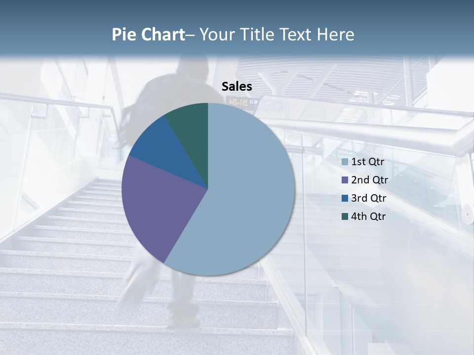 A Man Walking Down A Flight Of Stairs In A Building PowerPoint Template