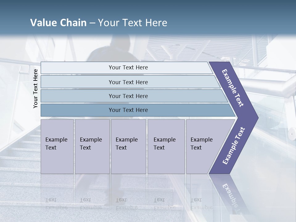 A Man Walking Down A Flight Of Stairs In A Building PowerPoint Template