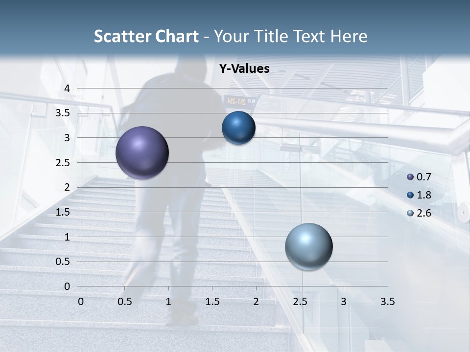 A Man Walking Down A Flight Of Stairs In A Building PowerPoint Template