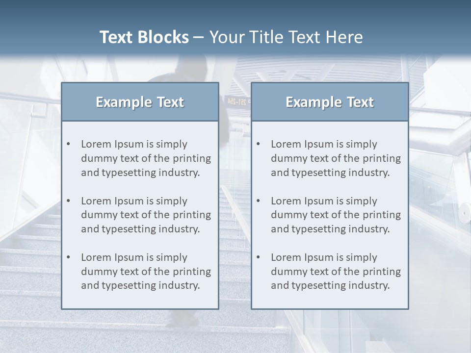 A Man Walking Down A Flight Of Stairs In A Building PowerPoint Template