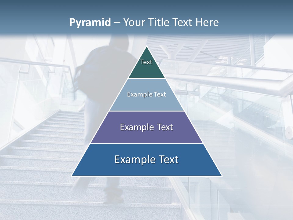 A Man Walking Down A Flight Of Stairs In A Building PowerPoint Template