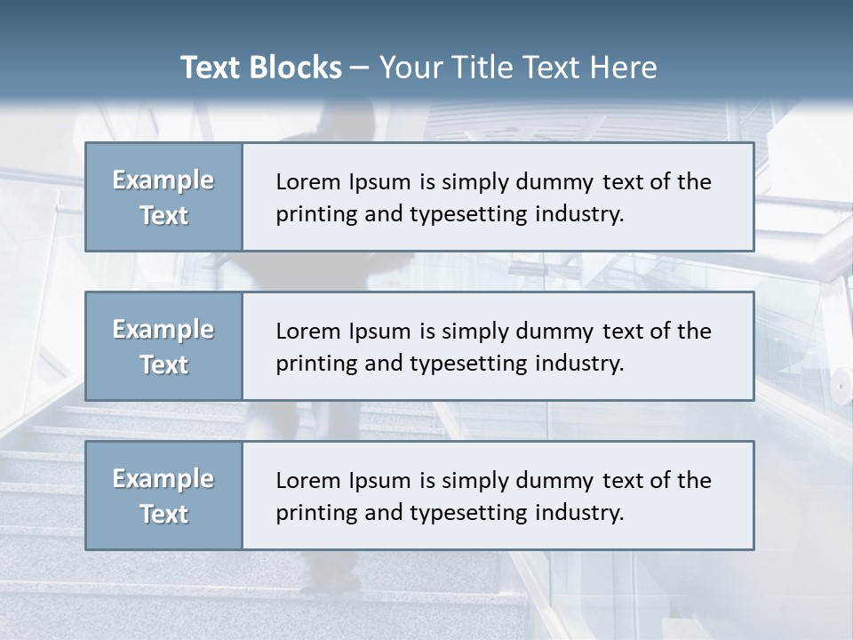 A Man Walking Down A Flight Of Stairs In A Building PowerPoint Template