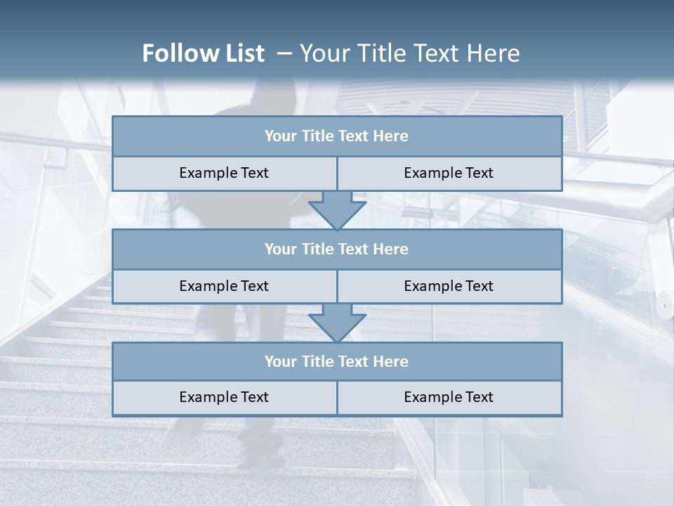 A Man Walking Down A Flight Of Stairs In A Building PowerPoint Template