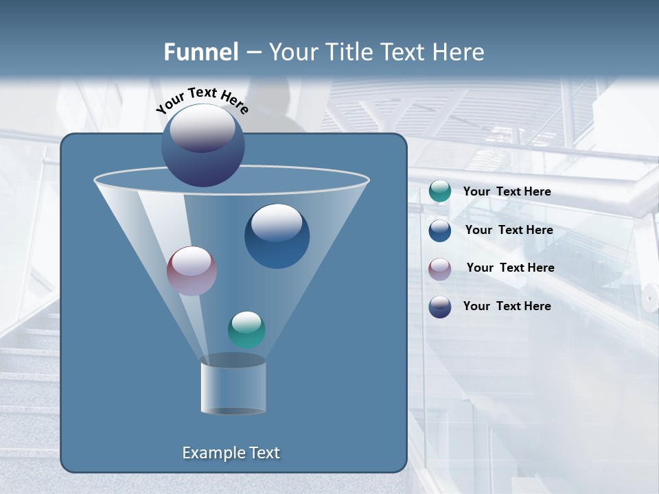 A Man Walking Down A Flight Of Stairs In A Building PowerPoint Template
