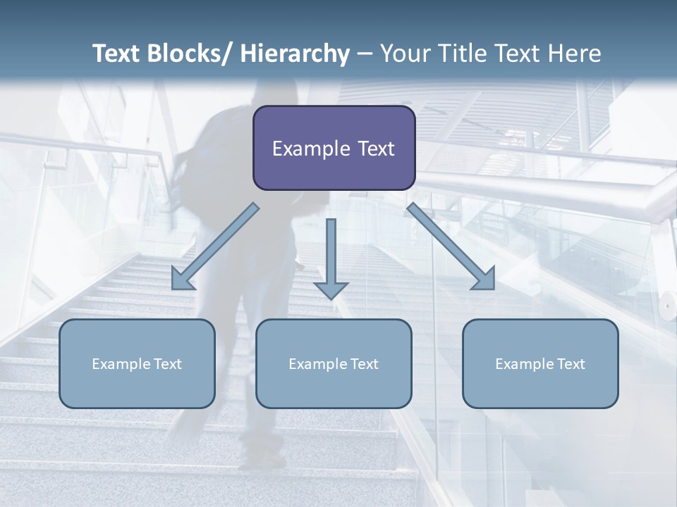 A Man Walking Down A Flight Of Stairs In A Building PowerPoint Template