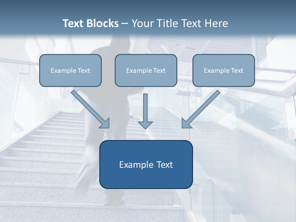 A Man Walking Down A Flight Of Stairs In A Building PowerPoint Template