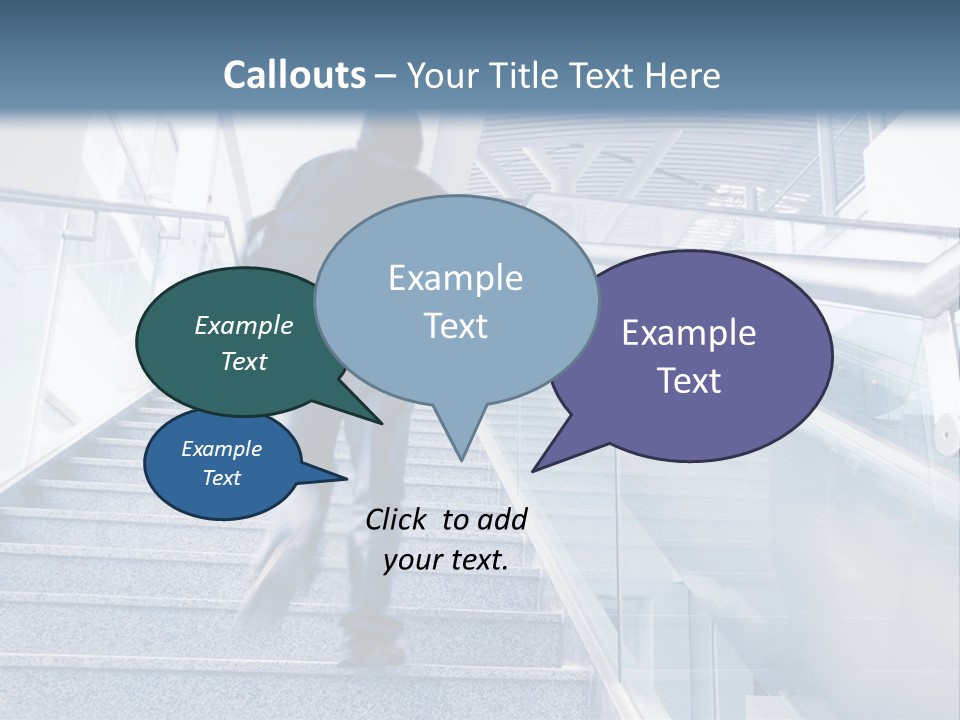 A Man Walking Down A Flight Of Stairs In A Building PowerPoint Template