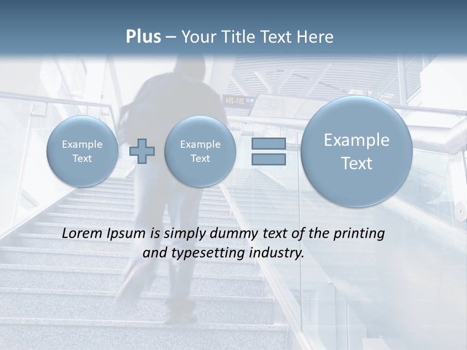 A Man Walking Down A Flight Of Stairs In A Building PowerPoint Template