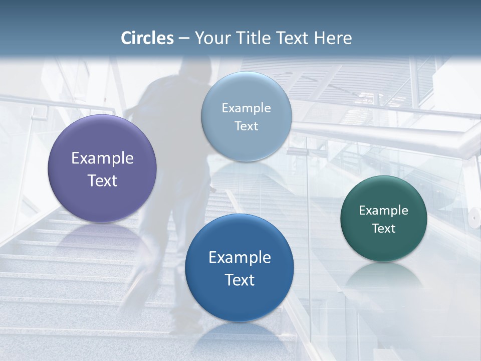 A Man Walking Down A Flight Of Stairs In A Building PowerPoint Template