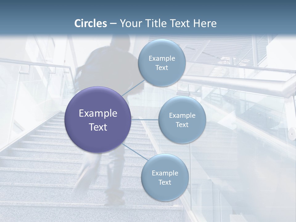 A Man Walking Down A Flight Of Stairs In A Building PowerPoint Template