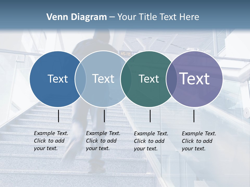 A Man Walking Down A Flight Of Stairs In A Building PowerPoint Template
