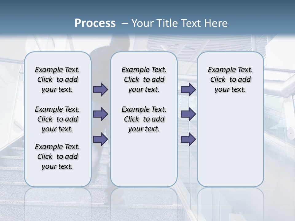 A Man Walking Down A Flight Of Stairs In A Building PowerPoint Template