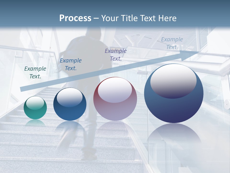 A Man Walking Down A Flight Of Stairs In A Building PowerPoint Template