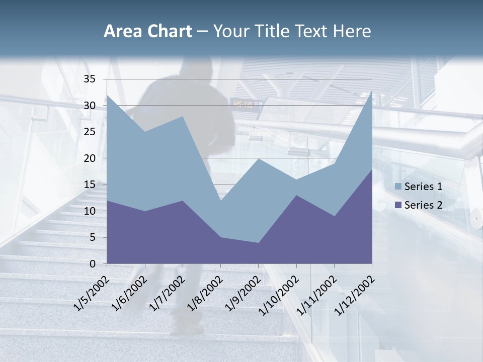 A Man Walking Down A Flight Of Stairs In A Building PowerPoint Template