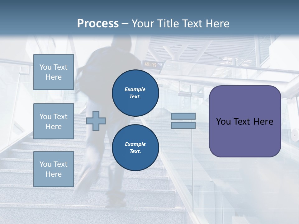 A Man Walking Down A Flight Of Stairs In A Building PowerPoint Template