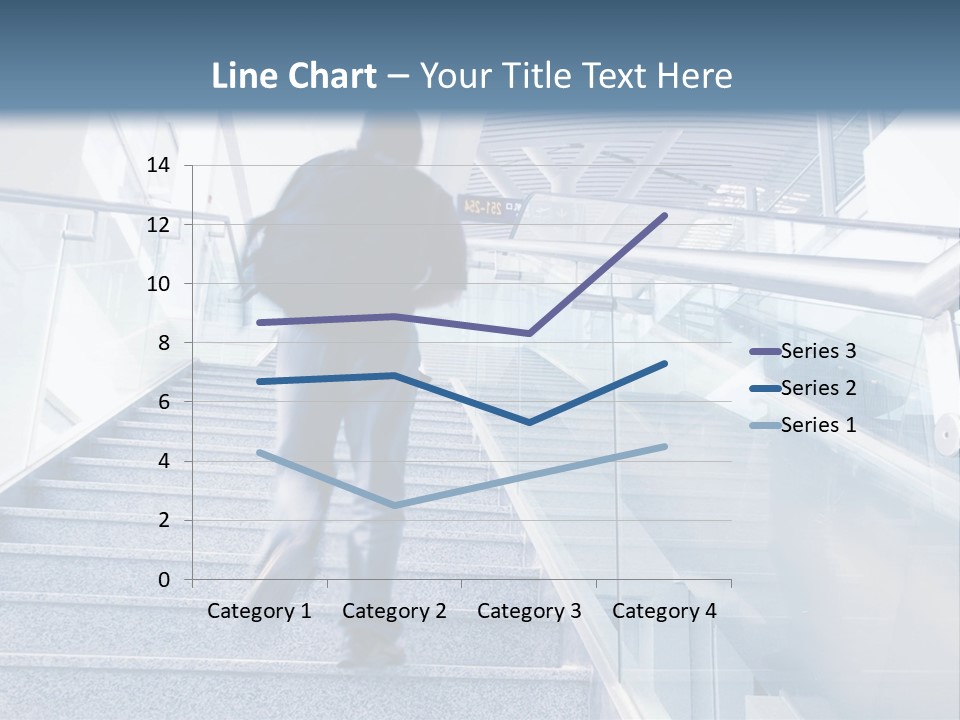 A Man Walking Down A Flight Of Stairs In A Building PowerPoint Template