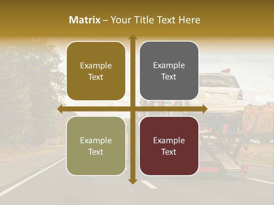 A Car Being Transported By A Truck On A Highway PowerPoint Template