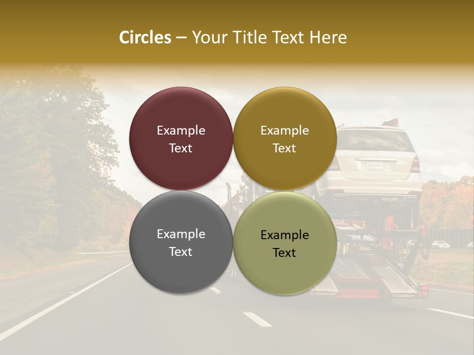 A Car Being Transported By A Truck On A Highway PowerPoint Template