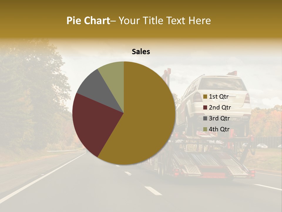 A Car Being Transported By A Truck On A Highway PowerPoint Template