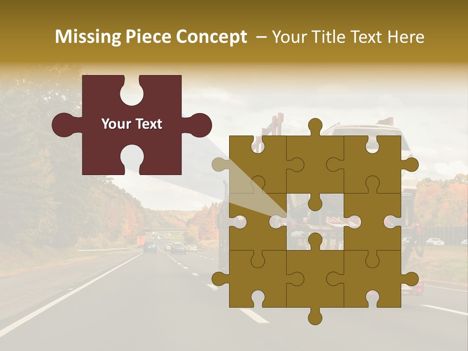 A Car Being Transported By A Truck On A Highway PowerPoint Template