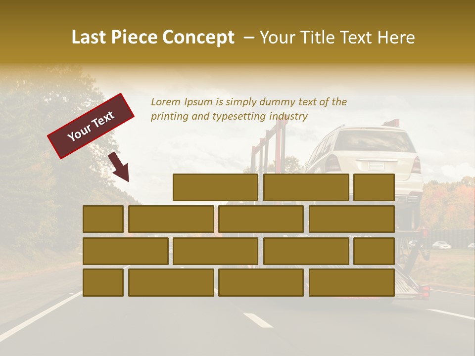 A Car Being Transported By A Truck On A Highway PowerPoint Template