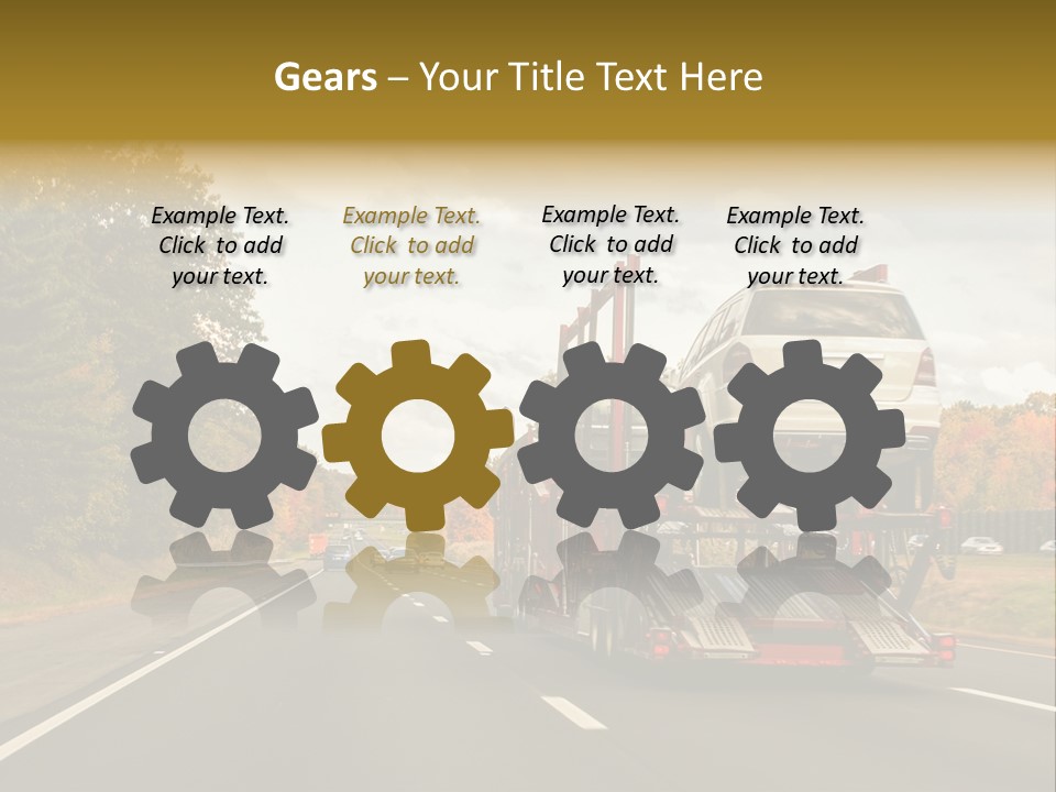 A Car Being Transported By A Truck On A Highway PowerPoint Template