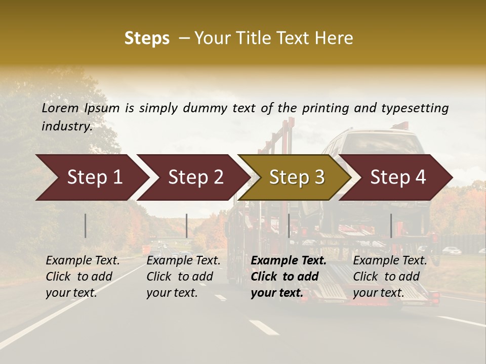 A Car Being Transported By A Truck On A Highway PowerPoint Template