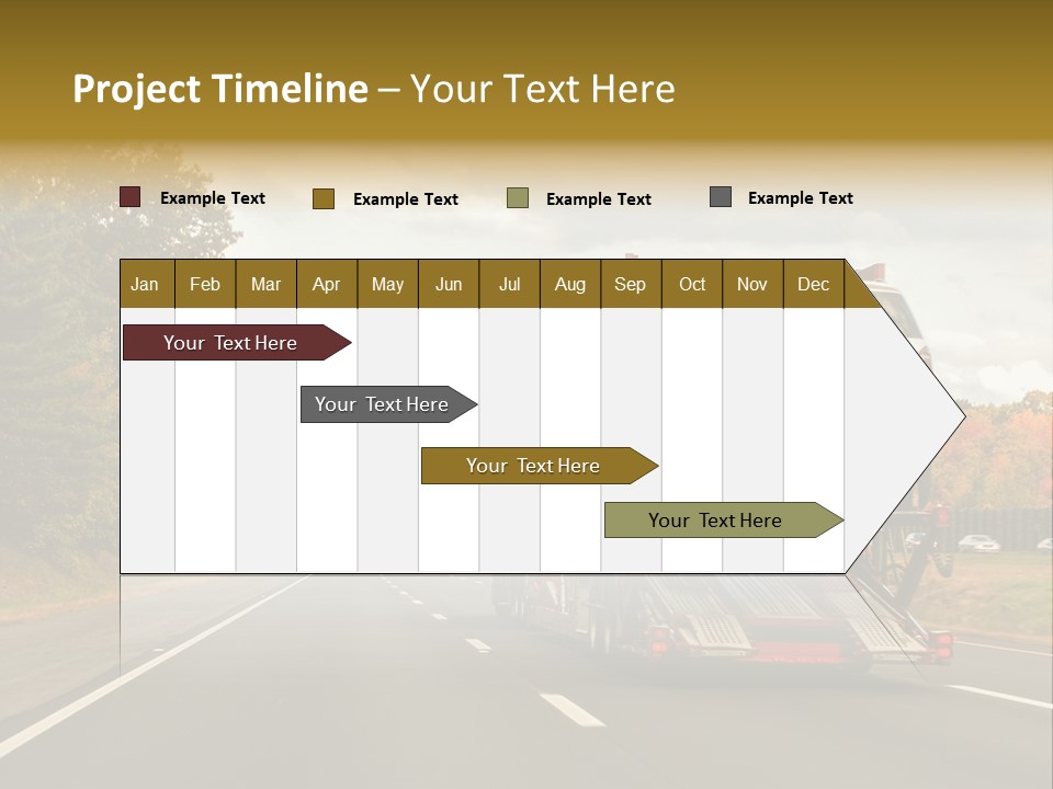 A Car Being Transported By A Truck On A Highway PowerPoint Template