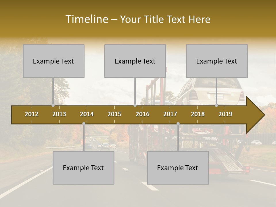 A Car Being Transported By A Truck On A Highway PowerPoint Template