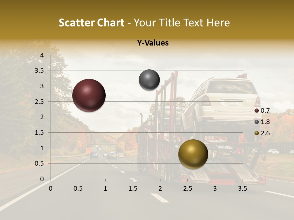 A Car Being Transported By A Truck On A Highway PowerPoint Template