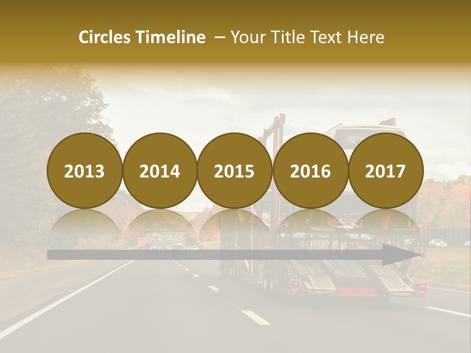 A Car Being Transported By A Truck On A Highway PowerPoint Template