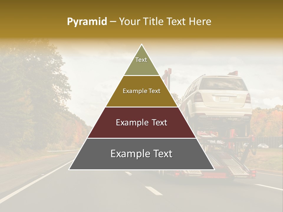 A Car Being Transported By A Truck On A Highway PowerPoint Template