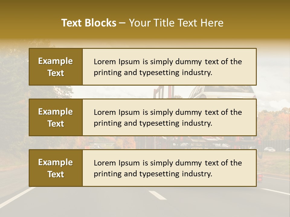 A Car Being Transported By A Truck On A Highway PowerPoint Template