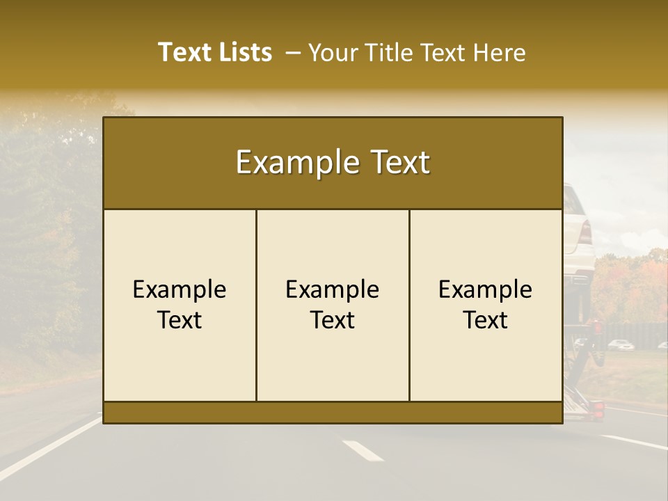 A Car Being Transported By A Truck On A Highway PowerPoint Template